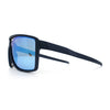 Mens Wrap Arm Oversized Sport Rectangle Mirror Lens Plastic Sunglasses