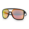 Mens Wrap Arm Oversized Sport Rectangle Mirror Lens Plastic Sunglasses