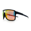 Mens Wrap Arm Oversized Sport Rectangle Mirror Lens Plastic Sunglasses