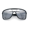 Mens Wrap Arm Oversized Sport Rectangle Mirror Lens Plastic Sunglasses
