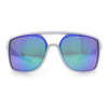 Mens Wrap Arm Oversized Sport Rectangle Mirror Lens Plastic Sunglasses
