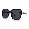 Womens Luxe Rhinestone Jewel Hinge Oversized Rimless Butterfly Sunglasses