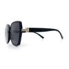 Womens Luxe Rhinestone Jewel Hinge Oversized Rimless Butterfly Sunglasses