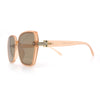 Womens Luxe Rhinestone Jewel Hinge Oversized Rimless Butterfly Sunglasses