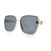Womens Luxe Rhinestone Jewel Hinge Oversized Rimless Butterfly Sunglasses