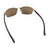 Mens 90s Rectangular Metal Rim Sport Wrap Arm Sunglasses