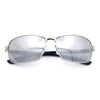 Mens 90s Rectangular Metal Rim Sport Wrap Arm Sunglasses