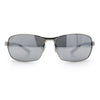 Mens 90s Rectangular Metal Rim Sport Wrap Arm Sunglasses