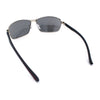 Mens 90s Rectangular Metal Rim Sport Wrap Arm Sunglasses