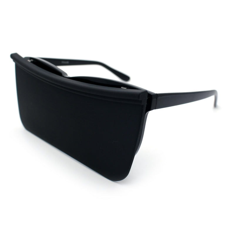 Unique Collapsible Sun Visor Horn Rim Hipster Plastic Sunglasses