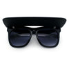 Unique Collapsible Sun Visor Horn Rim Hipster Plastic Sunglasses