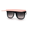 Unique Collapsible Sun Visor Horn Rim Hipster Plastic Sunglasses