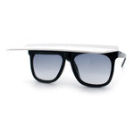 Unique Collapsible Sun Visor Horn Rim Hipster Plastic Sunglasses