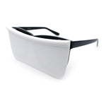 Unique Collapsible Sun Visor Horn Rim Hipster Plastic Sunglasses