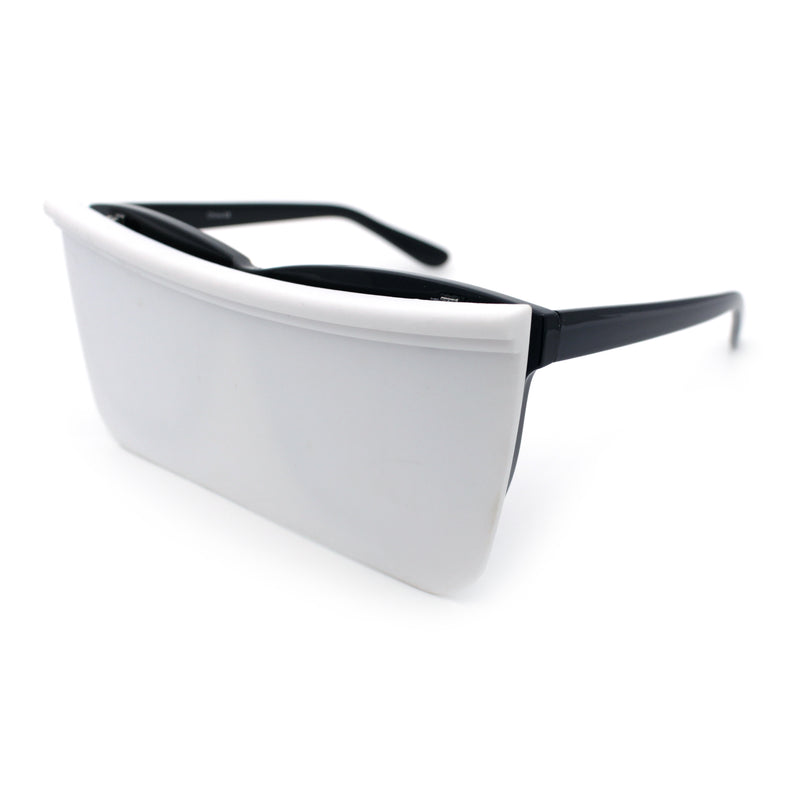 Unique Collapsible Sun Visor Horn Rim Hipster Plastic Sunglasses