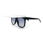 Unique Collapsible Sun Visor Horn Rim Hipster Plastic Sunglasses