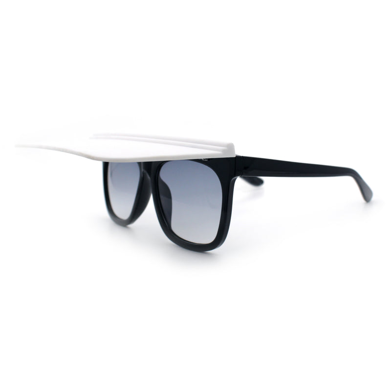 Unique Collapsible Sun Visor Horn Rim Hipster Plastic Sunglasses
