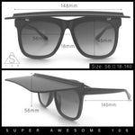 Unique Collapsible Sun Visor Horn Rim Hipster Plastic Sunglasses