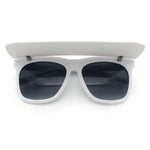 Unique Collapsible Sun Visor Horn Rim Hipster Plastic Sunglasses