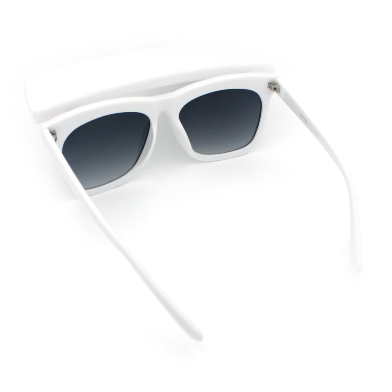 Unique Collapsible Sun Visor Horn Rim Hipster Plastic Sunglasses