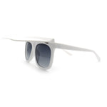 Unique Collapsible Sun Visor Horn Rim Hipster Plastic Sunglasses