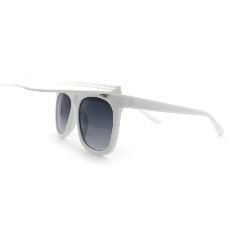 Unique Collapsible Sun Visor Horn Rim Hipster Plastic Sunglasses