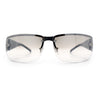 Mens 90s Refined Classic Wrap Rimless Rectangle Metal Fashion Sunglasses