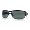Mens 90s Refined Classic Wrap Rimless Rectangle Metal Fashion Sunglasses