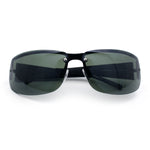 Mens 90s Refined Classic Wrap Rimless Rectangle Metal Fashion Sunglasses