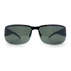 Mens 90s Refined Classic Wrap Rimless Rectangle Metal Fashion Sunglasses