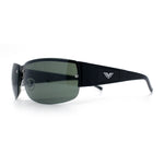 Mens 90s Refined Classic Wrap Rimless Rectangle Metal Fashion Sunglasses