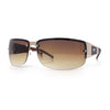 Mens 90s Refined Classic Wrap Rimless Rectangle Metal Fashion Sunglasses