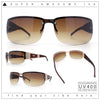 Mens 90s Refined Classic Wrap Rimless Rectangle Metal Fashion Sunglasses