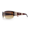 Mens 90s Refined Classic Wrap Rimless Rectangle Metal Fashion Sunglasses