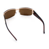 Mens 90s Refined Classic Wrap Rimless Rectangle Metal Fashion Sunglasses