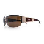 Mens 90s Refined Classic Wrap Rimless Rectangle Metal Fashion Sunglasses