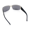 Mens 90s Refined Classic Wrap Rimless Rectangle Metal Fashion Sunglasses