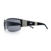 Mens 90s Refined Classic Wrap Rimless Rectangle Metal Fashion Sunglasses