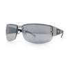 Mens 90s Refined Classic Wrap Rimless Rectangle Metal Fashion Sunglasses