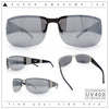 Mens 90s Refined Classic Wrap Rimless Rectangle Metal Fashion Sunglasses