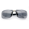 Mens 90s Refined Classic Wrap Rimless Rectangle Metal Fashion Sunglasses