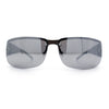 Mens 90s Refined Classic Wrap Rimless Rectangle Metal Fashion Sunglasses