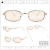 Mens Small Snug Narrow Rectangular Pimp Metal Rim Sunglasses