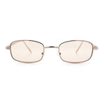 Mens Small Snug Narrow Rectangular Pimp Metal Rim Sunglasses