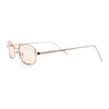 Mens Small Snug Narrow Rectangular Pimp Metal Rim Sunglasses