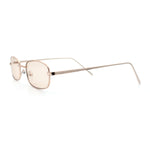 Mens Small Snug Narrow Rectangular Pimp Metal Rim Sunglasses
