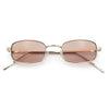 Mens Small Snug Narrow Rectangular Pimp Metal Rim Sunglasses