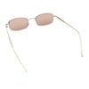 Mens Small Snug Narrow Rectangular Pimp Metal Rim Sunglasses