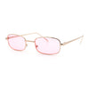 Mens Small Snug Narrow Rectangular Pimp Metal Rim Sunglasses