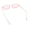 Mens Small Snug Narrow Rectangular Pimp Metal Rim Sunglasses